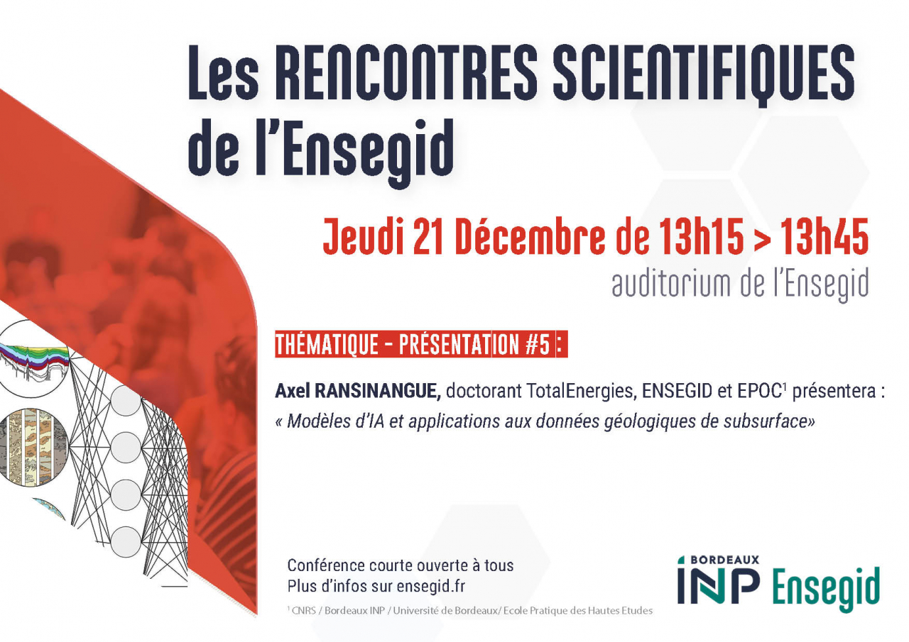Rencontres scientifiques de l'ENSEGID - Bordeaux INP #5 Rencontres scientifiques de l'ENSEGID - Bordeaux INP #5