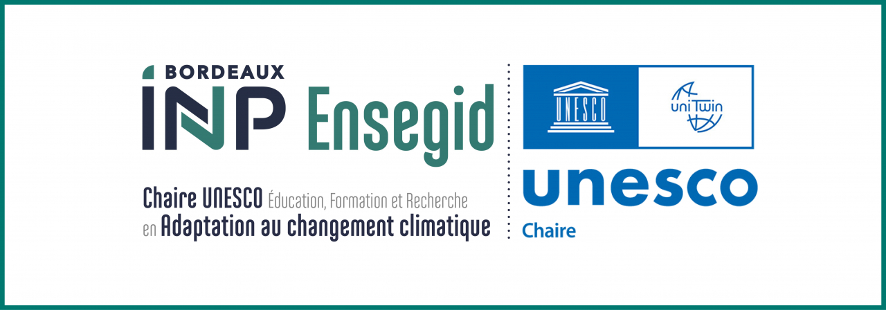 Nouveau Logo de la chaire UNESCO Chaire UNESCO Éducation, Formation et Recherche en Adaptation au changement climatique Nouveau Logo de la chaire UNESCO Chaire UNESCO Éducation, Formation et Recherche en Adaptation au changement climatique