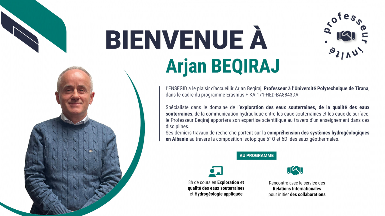 Accueil d'un professeur invité Arjan BEQIRAJ dans le cadre d'Erasmus + Accueil d'un professeur invité Arjan BEQIRAJ dans le cadre d'Erasmus +